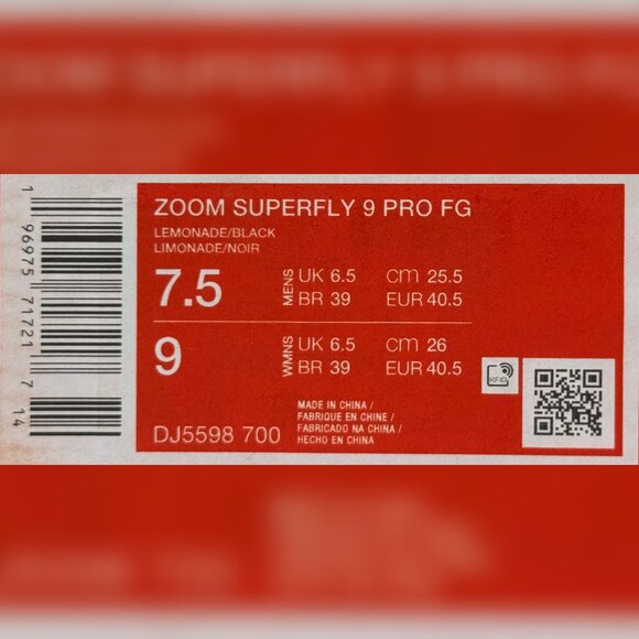 Nike Zoom Superfly 9 Pro FG Lemonade Black Soccer Cleats Men's Size 7.5/Women 9 - Picture 6 of 6